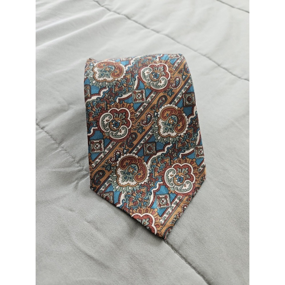 Oleg‎ Cassini Men's Polyester Tie Brown Blue Red Green Designer Abstract